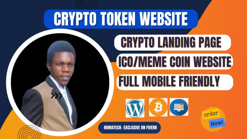 I will build crypto token, coin, meme, ICO website or landing page