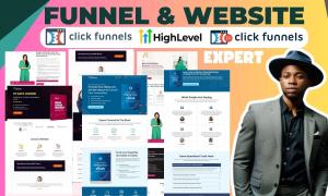 I will design clickfunnels sales funnel landing page expert go high level website click