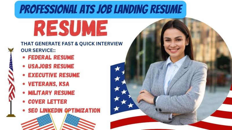 write professional ats federal resume, executive, USA jobs, ksa, resume writing