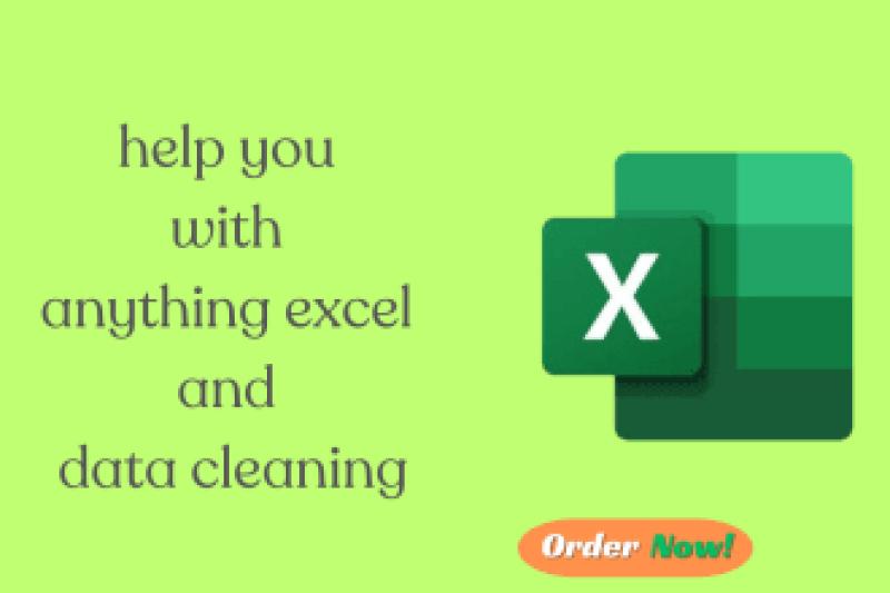 I will do cleanup, sort, and format your excel data Are you struggling with messy and unorganized Excel data? Look no further! With my expertise in Excel, I will efficiently clean up, sort, and format your data to ensure it is well-organized and ready for analysis. My services include: Data cleanup: Removing duplicates, correcting errors, and standardizing formats. Data sorting: Arranging your data in the desired order, whether alphabetically, chronologically, or numerically. Data formatting: Applying consistent styles, adjusting column widths, and improving overall visual appearance. Why choose me? Accuracy and attention to detail: I take pride in delivering quality results with precision. Fast turnaround time: I understand the urgency of your project and will work diligently to meet your deadline. Flexible approach: I can tailor my services to meet your specific requirements and provide personalized solutions. Confidentiality: Your data will be handled with utmost confidentiality and privacy. Don’t let disorganized Excel data hinder your productivity any longer. Contact me now and let’s get your data sorted, cleaned, and formatted professionally!
