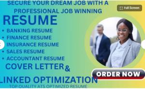 I will write banking resume, executive, finance, resume writing, LinkedIn optimization