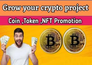 I will crypto promotion, crypto telegram crypto token promotion to 100x crypto holders