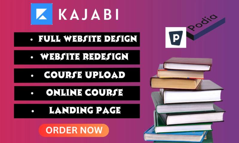I will setup online course on Kajabi, Thinkific, Podia, or any other course platform