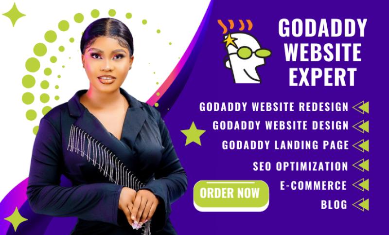 I will design redesign godaddy website godaddy website redesign godaddy website design