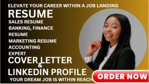 I will write banking resume, executive, finance, resume writing, linkedin optimization