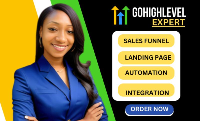 I will build Gohighlevel landing page, Gohighlevel automation, Gohighlevel sales