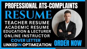 I will write teacher resume, adjunct professor resume, lecturer resume, academic resume