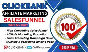 I will build clickbank affiliate marketing, clickbank sales funnel, affiliate marketing