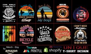 I will do retro vintage graphic t-shirt design, western t-shirt, typography t-shirt
