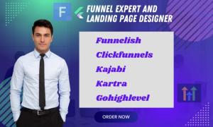 I will design creative ClickFunnels sales funnel, Funnelish, and Sales Funnel