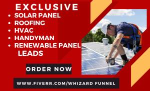 Generate Solar Panel Roofing Renewable Installation HVAC Power Handyman Leads