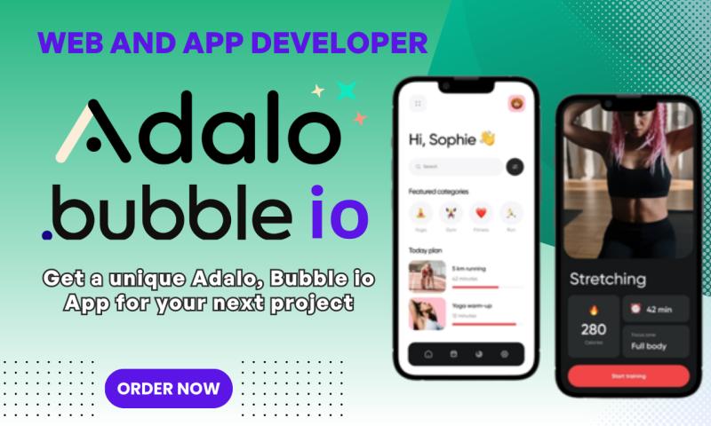 Professionally Develop Adalo App, Bubble Mobile App and Web App using Bubble.io