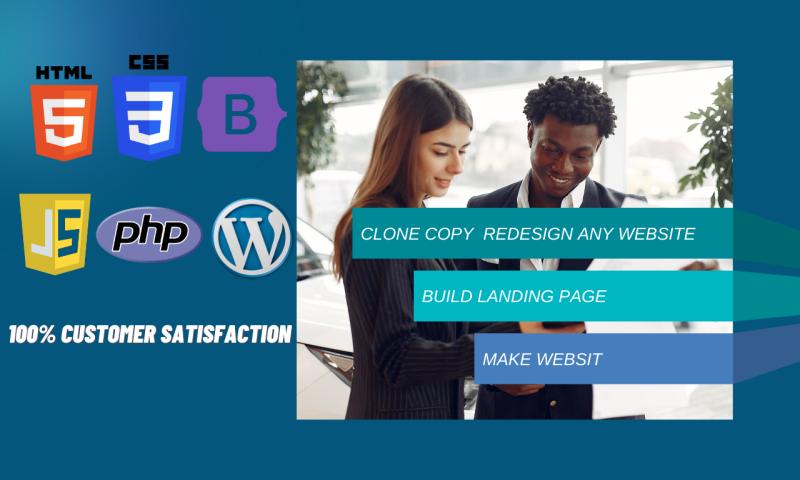 I will clone, copy, or redesign any website using HTML, CSS, JS, fast