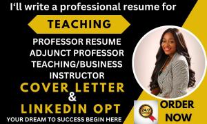 I will design cover letters teacher resumes, IT, executive, neco, international job