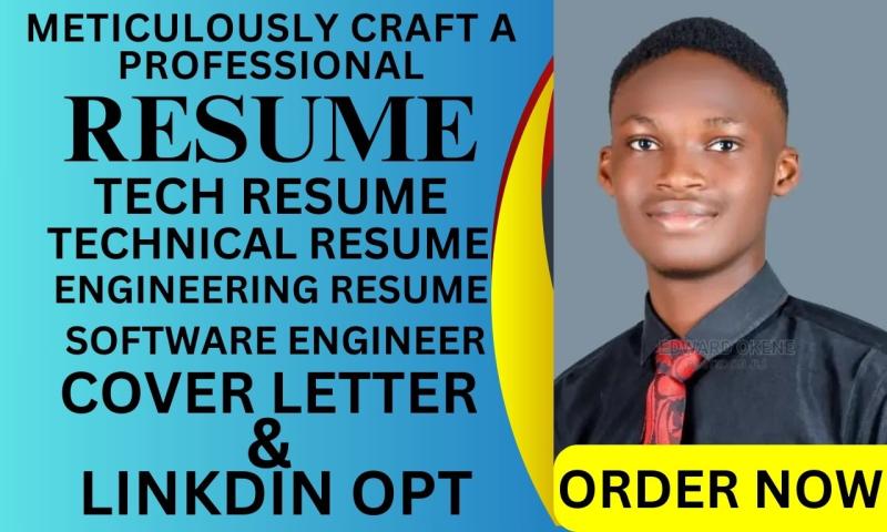 I will write engineering, software engineer, technical, IT resume and resume