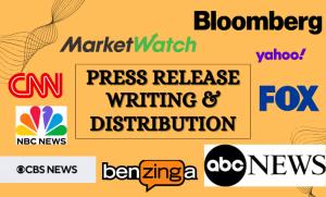 I will write press release, submit press release, press release distribution