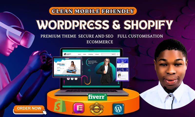 I will create a responsive WordPress website or premium Shopify online store