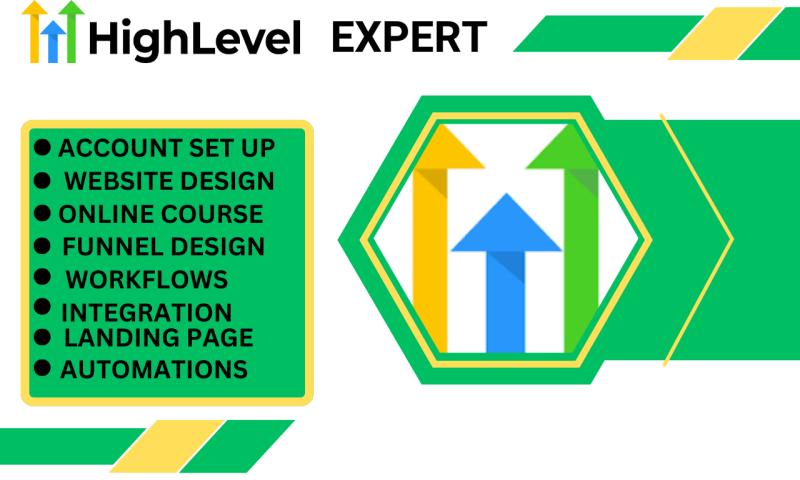 i wil be your gohighlevel expert for go high level website and sales funnel