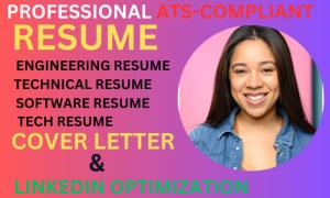I will write engineering resume, tech resume, software engineer and cover letter