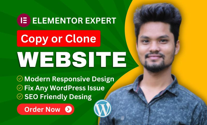 I will be your Elementor expert for copy or clone WordPress website