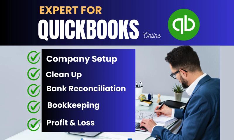 I will provide setup, clean up, and bookkeeping services using QuickBooks Online along with profit/loss statements