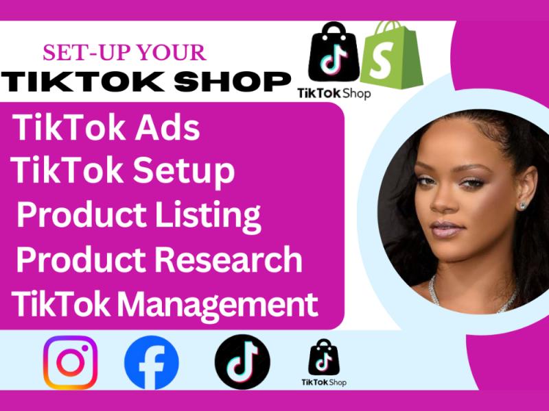 I will create TikTok Shop, TikTok Ads and Management, Facebook Shop, Instagram Shop