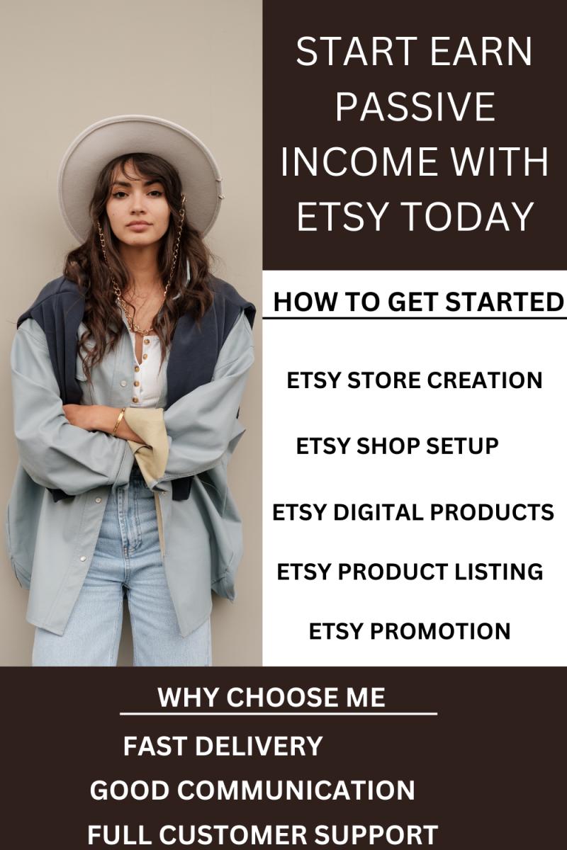 I will do Etsy Store Creation, Etsy Store Setup, Etsy Digital Product, Etsy Promotion