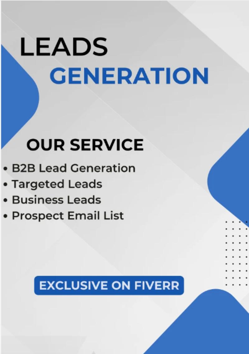 I will do b2b lead generation targeted leads and contact details