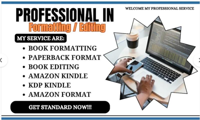 I will do amazon format, kdp kindle, ebook formatting, paperback formatting