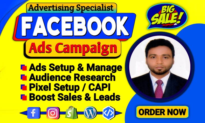 I will setup and manage meta facebook ads campaign for leads and sales, instagram ads