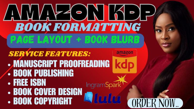 I will do amazon KDP book formatting, book design and book publishing
