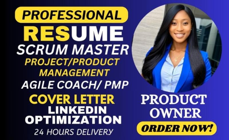 I will create scrum master resume, project management, agile, pmp and cover letter