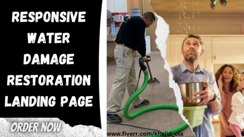 I will build water damage restoration landing page, plumber damage water mitigation