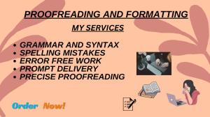 I will check grammar, spelling, edit, format and proofread documents