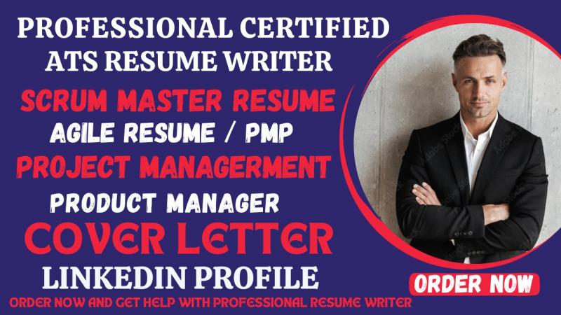 I will write scrum master resume, product manager, project management, scrum master