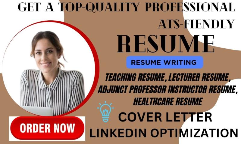 I will perfect your teacher resume, adjunct professor, lecturer resume, cover letter