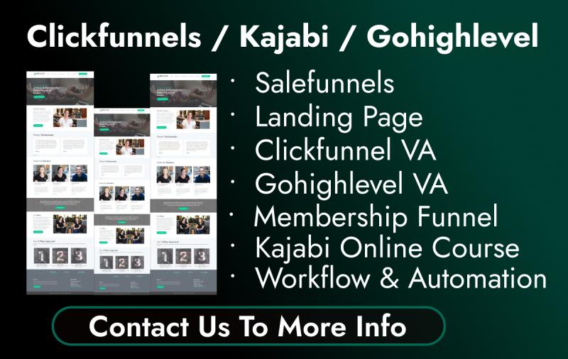 clickfunnels gohighlevel kajabi landing page website online course salesfunnel