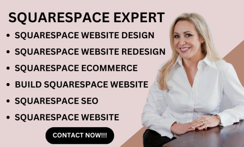 I will build squarespace website, squarespace website design, squarespace ecommerce SEO