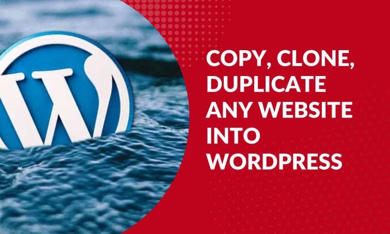 I will copy, clone, or duplicate any website into wordpress fastAre you looking to migrate your website to WordPress? Look no further! With my expertise, I will clone or duplicate any website to WordPress quickly and efficiently. Whether you have a small business website or a complex e-commerce platform, I’ve got you covered.