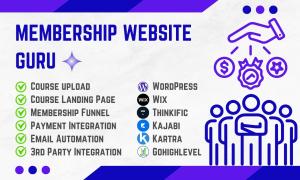 I will setup wordpress, wix, thinkific, gohighlevel, kajabi, kartra membership website