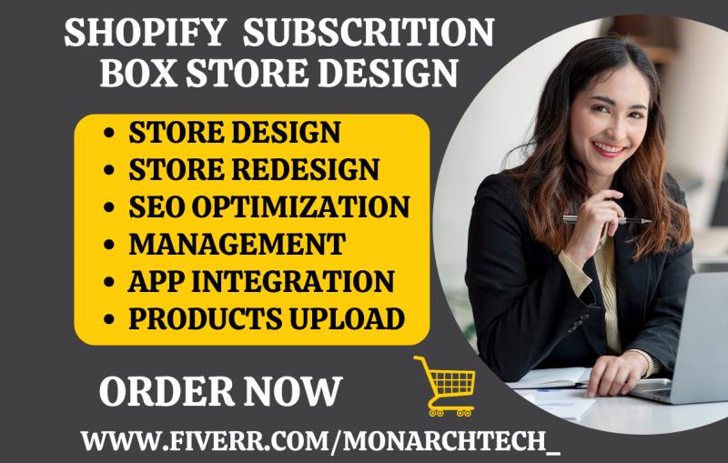I will design Shopify subscription app styled with Yotpo seal, Recharge subscription box store