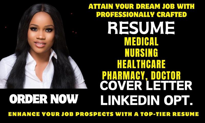 I will write nursing, medical, rn, ipn, pharmaceutical, doctor, healthcare resume