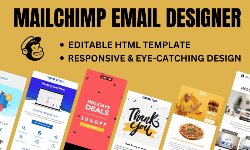 I will design editable responsive mailchimp klaviyo email template