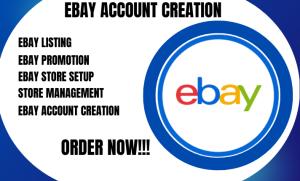 I will create eBay seller account, eBay listing, eBay stealth account, and eBay store setup