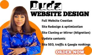 I will do professional duda website design, duda website redesign development services