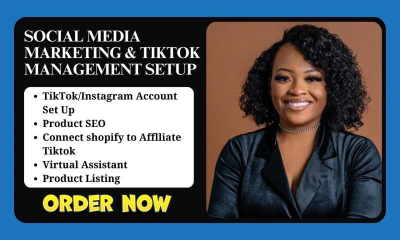 I will manage TikTok shop, Instagram shop for Wix website Shopify sales connect TikTok