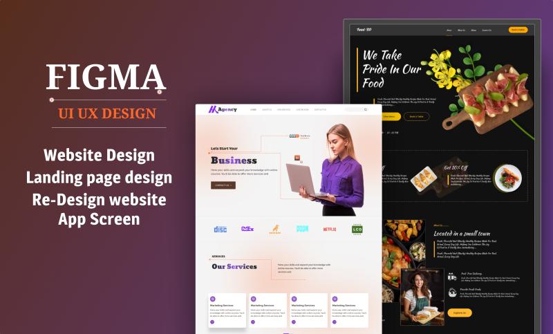 I will website ui, figma website design, figma landing page, redesign, your website