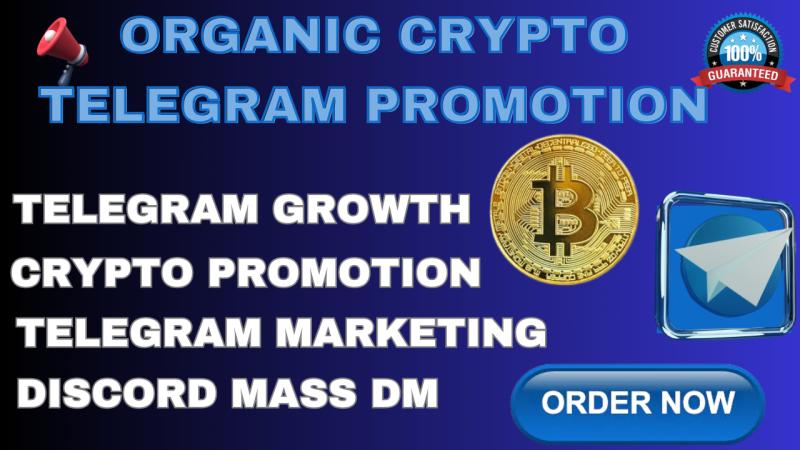 I will do crypto telegram promotion, telegram marketing, telegram growth