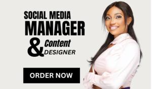 I will be your monthly social media manager and content creator