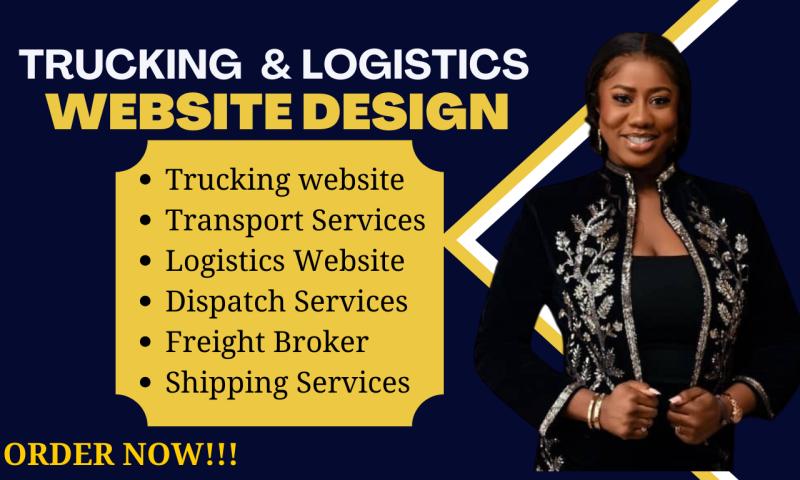I will design trucking website logistics website dispatch website freight broker cargo